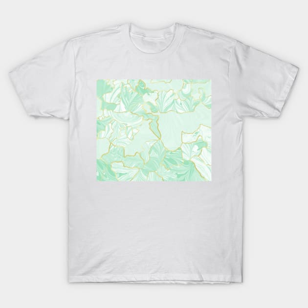 Marbled Kintsugi Sage T-Shirt by MarbleCloud